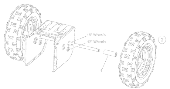 Wheel Assembly Diagram and Parts List for 31AE640F000 2004 Yard Machines Snow Blower